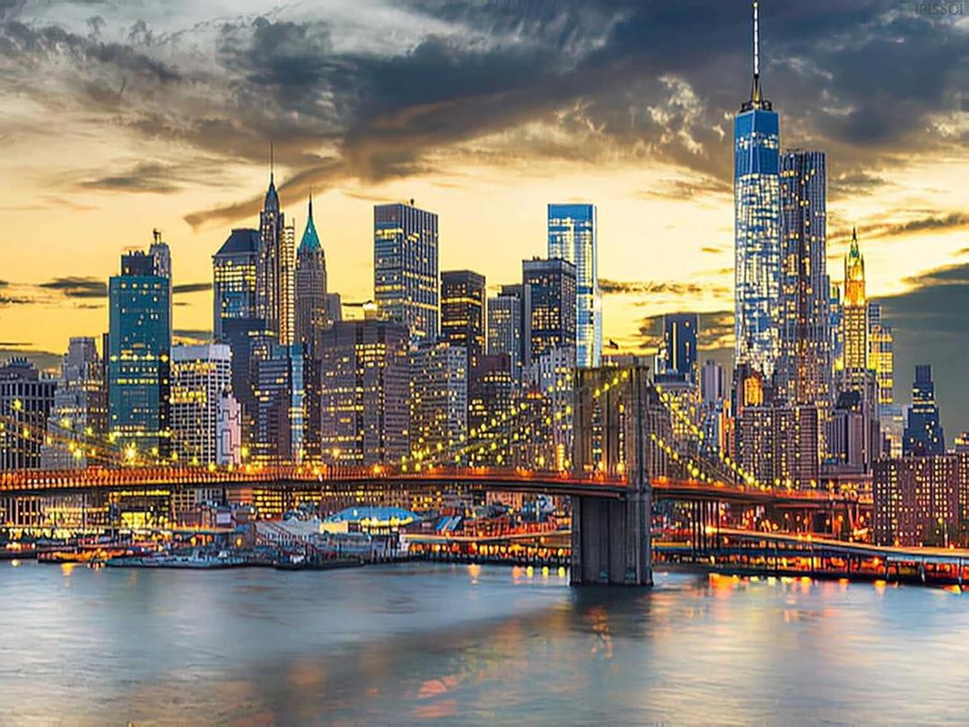 Jigsaw Puzzles 1000 Pieces for Adults Landscape Puzzle New York City Skyline Classic Puzzle for Youth Children Wooden Puzzle Toy Unique Gift Difficult Challenging Parent-Child Game Home Decor