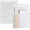 2 Pcs Magnetic File Holder Wall Hanging Large Pocket Magazine Organizer Paper Mail Letter for Refrigerator Classroom Locker Whiteboard (Vertical,Clear Color,12.2 x 9.4 Inches)