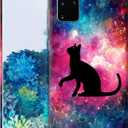 for Samsung Galaxy S20 Plus, Samsung S20 Plus Case with Cat Galaxy Space Stars Design Printed Slim & Sleek Cute Plastic Hard Protective Back Phone Case/Cover for Samsung S20 Plus
