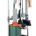 Broom mop Holder Cleaning Supplies Organizer Janitor carts on Wheels Housekeeping Station Storage Tools for Garage, Garden, Closet, Cabinet