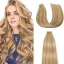 P27/613 Highlight Blonde Tape in Extensions Human Hair 22 Inch Blonde Straight Tape in Seamless Extensions Real Human Hair Skin Weft Seamless Invisible Unprocessed Virgin Remy Hair 45g 10 Pcs