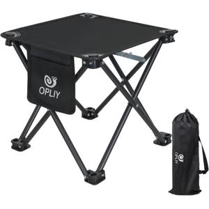 Camping Stool Upgrade Foot Stool for Camping Fishing Hiking Gardening and Beach, Camping Seat with Carry Bag (Black)