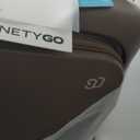 NINETYGO Medium Checked Luggage 25 Inch, Flat Top Opening Check In Luggage with Cup Holder, Expandable, Coffee-Infused PC Hard Shell, Eco-Friendly, TSA Lock, 360 Spinner Wheels (Latte)