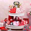 Oudain 15 Pcs 5 Inch Valentines Stuffed Fabric Hearts Tiered Tray Decor Valentine's Day Decor Buffalo Plaid Heart Shaped Hanging Ornaments for Wedding Party Farmhouse Crafts (Regular)