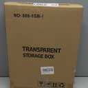 Attelite XXX-Large Clear Display Case Stackable Plastic Storage Bins with Lid, 2 Tiers Boot Shoe Box Organizers with an Adjustable Divider, Big Acrylic Display Storage Box with Magnetic Door (XXL-1-pcs-Magnetic door)