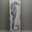 Yihui Arts Seahorse Canvas Wall Art Hand Painted Blue and White Painting Modern Coastal Pictures for Living Room Bedroom Hallway Bathroom Decoration (36"L x 12"W)