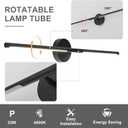 Matte Black Bathroom Light Fixtures Over Mirror 43 Inch, 33W 360° Rotatable Dimmable 4000K Led Vanity Light Bar, Modern Bathroom Vanity Lights Above Mirror