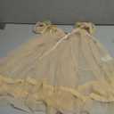 RoseSeek Women's 2 Piece Lace Mesh Babydoll Lingerie Set Sheer Chemise Nightgowns with Thongs Sleepwear, Large