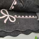 Garvee Scalloped Bow Bordered Pattern Area Rug, Size 4x6, Black and Pink