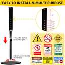 Heavy Duty Cast Iron Sign Post, 12" Round Base, 48" Movable Sign Stand