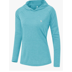 TBMPOY Womens UPF 50+ Sun Protection Hoodie Shirt Long Sleeve Fishing Hiking Outdoor UV Shirt Lightweight, Size Small