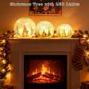 Crackle Glass Ball Light Mix Pattern Glass Ball LED Night Light Tabletop,Upgraded Table Top Christmas Tree Decorations with Timer,Widely Applicable to Party,Holiday Home and Mantel Decor (Small+Medium+Large)