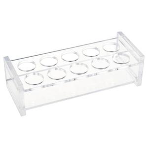 OLYCRAFT 10 Holes Acrylic Test Tube Rack 5ML Test Tube Display Stands 0.7 Inch Hole Labortory Display Racks Colorimetric Stand Tubes Rack for Centrifuge Tubes Chemistry - 4.9x1.9x1.4 Inch