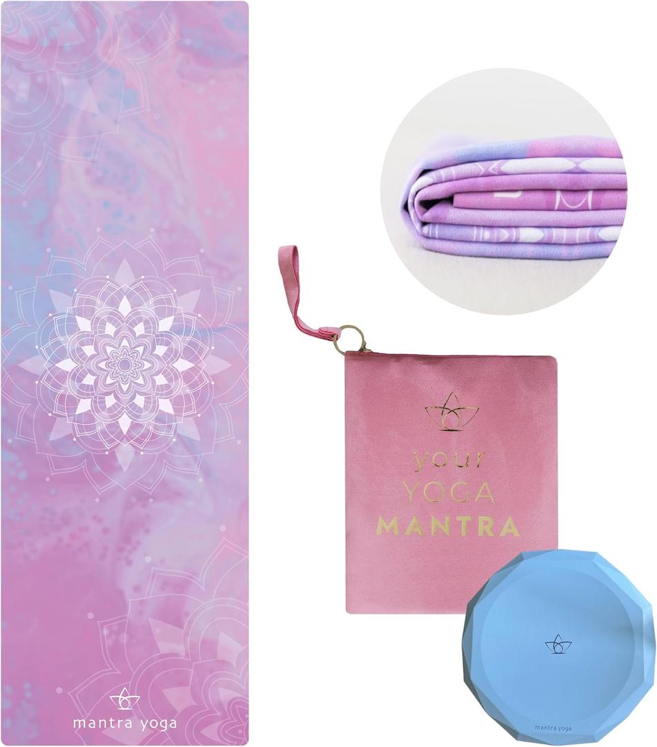 Mantra Yoga Travel PRO 1.5mm with Knee Pad - Foldable Fitness & Exercise Mat with Bag | Lightweight, Compact & Eco-Friendly | Non-Slip & Washable | For All Types of Yoga | 72" L x 24" W | 2.6 lbs