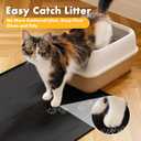 Pieviev Silicone Cat Litter Trapping Mat, 40''x28'' Extra Large Cat Litter Mat, Easy to Clean & Soft on Kitty Paws, Waterproof Kitty Litter Pads for Indoor Cats, Black