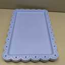 6 Pcs Blue Serving Trays Plastic Platters Dessert Cupcake Holder Party Supplies 14.4 x 9.3 Inches Rectangular Cookie Snack Display Tray for Wedding Restaurant