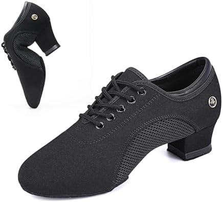 Topratting Women's Ballroom Dance Shoes 1.5 in/2 in Lace-Up Women's Latin Dance Shoes Suitable for Salsa Ballroom Modern Rhythm Jazz Banquets Teaching Practice Professional Performance Size 9
