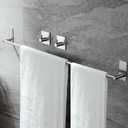 Taozun Towel Bar - 32 Inch Towel Holder with 2 Packs Adhesive Hooks, Hand Towel Rack Stick on Wall, Stainless Steel Bathroom Hardware Accessory Kit (Silver)