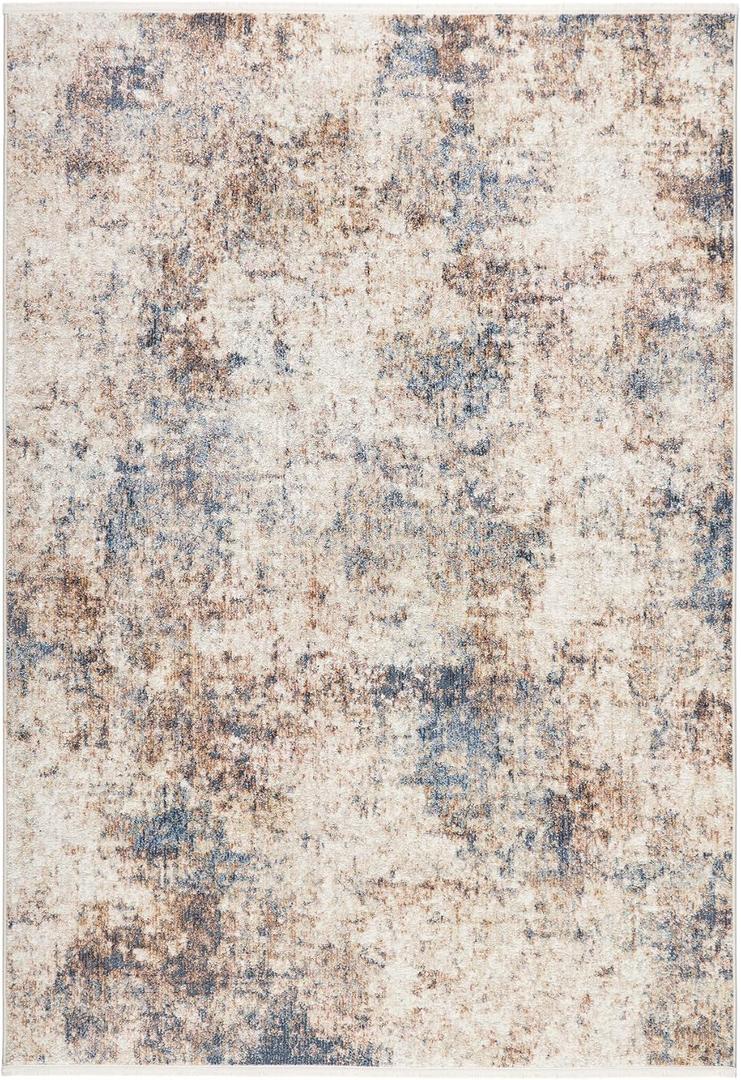 Town & Country Everyday Rein Abstract Cloud Everwash® Washable Area Rug with Non-Slip Backing, Pet Friendly Rug, Brown/Beige, 5'2"x7'2"