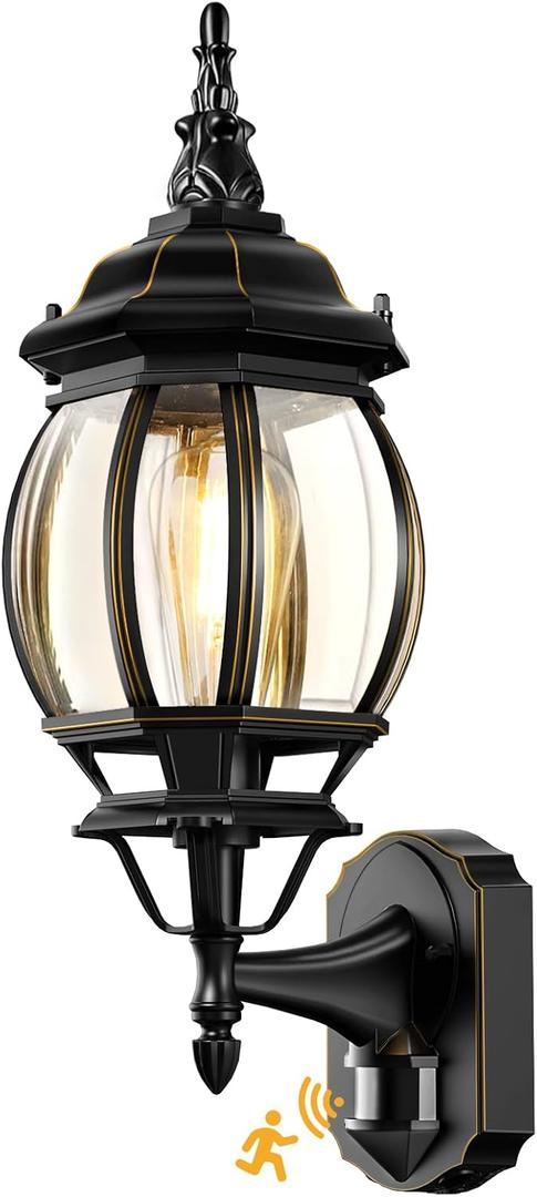 Lamomo Motion Sensor Outdoor Wall Lights,Dusk to Dawn Exterior Porch Light Wall Mount,Large Outdoor Light Fixture for House, 100% Anti-Rust Aluminum Waterproof Sconce Light for Patio Garage