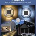 Solar Driveway Lights Dock Light Waterproof 12 Pack, 2 Colors in 1 Outdoor LED Solar Deck Lights, Solar Powered Walk Way Lights Road Marker for Warning Stair Pathway Patio (Warm & Cool)