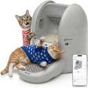 Petcove Self Cleaning Automatic Litter Box for Multi Cat - XL 65L Drum/Ultra Quiet 30-35dB Operation / 5 Safety Sensors/Easy App Control with Ultra Fast 5 GHz WiFi - Includes Ramp & 15 Litter Bags