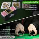 Unniweei Automatic Card Shuffler, Battery-Operated Electric Shuffler, Casino Card Game for Poker, Home Card Game, UNO, Phase10, Texas Hold'em, Blackjack, Home Party Club Game