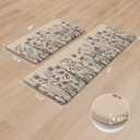 KIMODE Anti Fatigue Kitchen Mats for Floor, Farmhouse Kitchen Rugs Sets of 2, Cushioned Kitchen Floor Mats, Comfort Standing Mat for Sink, Laundry, Office, Desk Brown/Grey 17"x47"+17"x29"