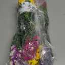 Artificial Flowers for Outdoors Fake Plants Spring Summer Decor, 12 Bundles Realistic Fake Silk Flowers Colorful Morning Glory UV Resistant Faux Flowers for Porch Outside Planter Porch Patio Yard (Fuchsiapurpleyellow)