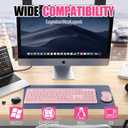 Wireless Silent Keyboard Mouse Combo, Ultra-Slim USB Keyboard Silent Mouse Set, Water-Dropping Keycaps, 12 Shortcuts, 2.4GHz Wireless Connection for PC Laptop Windows XP/7/8/10, Vista, Mac (Pink)