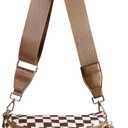 Spacious Checkered Nylon Crossbody Bag Bum Bag Checkered Handbags Wallets for Women