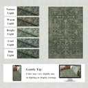Washable Area Rug 4x6 Green Rugs for Living Room, Vintage Boho Large Rug for Bedroom Dining Room Office, Distressed Floral Print Carpet for Under Table, Soft Non Slip Low Pile Throw Carpet Indoor Mat