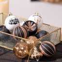 DecorbyHannah Christmas Tree Ornaments Decorations Indoor, 21ct Black Gold Hanging Gothic Christmas Ornaments for Small Tree with Skulls, Spooky Shatterproof Plastic Ball for Home Party Table Decor