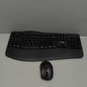 Wireless Keyboard and Mouse Combo,2.4G Full Size Wave Keys Ergonomic Keyboard with Wrist Rest for Natural Typing, 3 DPI Adjustable Ergonomic Silent Mouse for Computer/Laptop/Windows/Mac (Black)