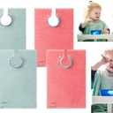 MATZ Terry Towel Snap On Toddler & Baby Bibs | For Feeding Drooling And Teething | Full Coverage For Babies | Ultra Absorbent 100% Cotton Bibs | Unisex | With Soft Ribbed Neck (Mint Green & Peach Coral X4)
