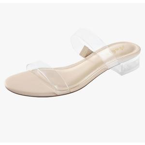 Size 7 Ankis Women Black White Nude Clear Heels Sandals - 1 Inch Heels for Women Low Chunky Block Heels Comfortable Two Strap Open Toe Flat Sandals Shoe for Dressy Wedding Summer Size 7 Ankis Women Black White Nude Clear Heels Sandals - 1 Inch Heels for Women Low Chunky Block Heels Comfortable Two Strap Open Toe Flat Sandals Shoe for Dressy Wedding Summer