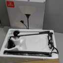 Globe Electric 67135 72" Torchiere Floor Lamp and Adjustable Reading Light, Matte Black, Frosted Shade, Dual Rotary Switch, 3-Step Dimming, Modern Lighting for Living Room or Office