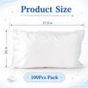Disposable Pillow Case Covers, 100 Pack, 20 x 31.5 Inch White Single Use Pillow Covers for Travel, Guest Room, Massage Table, Spa and Temporary Bedding
