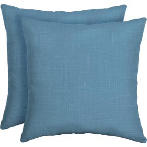 Arden Outdoor Toss Pillow, 2 Pack, 16 x 16, Rain-Proof, Fade Resistant French Blue Texture