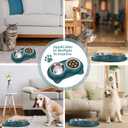 Slow Feeder Dog & Cat Bowls - 3-in-1 Slow Feeding & Water Bowl | Non-Slip Mat & Stainless Steel Bowls | Final Loss Leader Sale | Limited Stock While Supplies Last. (Blue)