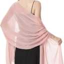 Chiffon Shawls and Wraps for Evening Dresses Women Elegant Soft Scarf Bridal Scarve Wedding Stole (Pink)