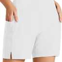 Women's Swim Shorts Bathing Suit Shorts High Waisted Bikini Bottoms Swimsuit Board Short Tankini Swimwear Bottoms (White, 1XL)