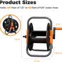 Garden Water Hose Reel Cart, Holds up to 50-80 Feet of 5/8-Inch Hose, Portable Hose Holder for Convenient Hose Storage and Watering