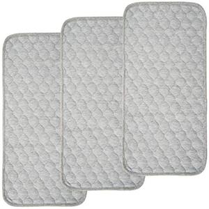BlueSnail Quilted Thicker Waterproof Changing Pad Liners 3 Count(Gray 13” x 27”)