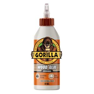 Gorilla Wood Glue; 8 Ounce Bottle; Natural Wood Color; (Pack of 1)