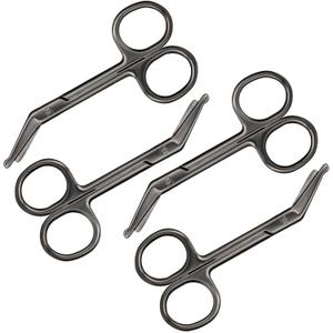 Zhehao 4 Pieces Ostomy Scissors Bandage Scissors Nursing Scissors Stainless Steel Scissors for Doctors, Nurses, Veterinary Home Nursing, 4.3 x 2.1 Inch, Curved (Black)