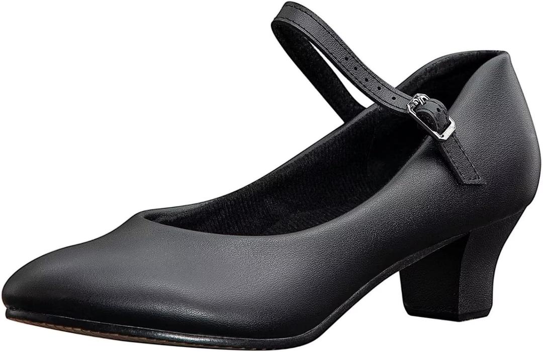ARCLIBER Character Shoes for Women Ankle Strap 1.55" Dance Heels for Ballroom Salsa Tango, 8.5