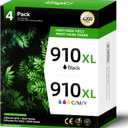 910XL Ink Cartridge High-Yield 4-Pack Replacement for HP Ink 910 910XL Compatible with HP OfficeJet Pro 8020 8024 8025 8028 8030 8035 8010 8012 8015 8018 8022 Printers Black and Color Combo Pack
