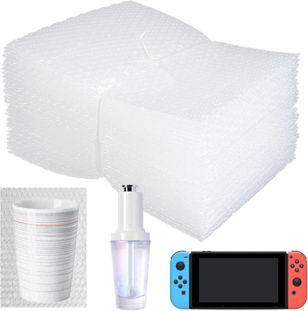 50 Pcs Clear Bubble Out Bag 6x10Inch Clear Bubble Pouches Wrap for Packing, Double Walled Cushioning Bags for Moving, Shopping and Extra Protecting Fragile Item