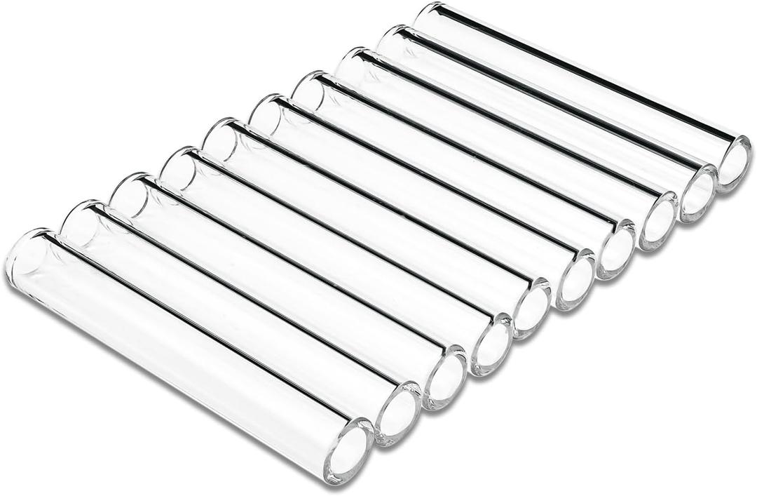 3 Inches Long 10 Pieces Glass Borosilicate Tubes 12 mm OD 2mm Thick Wall Tubing, Clear Tubes for Art DIY